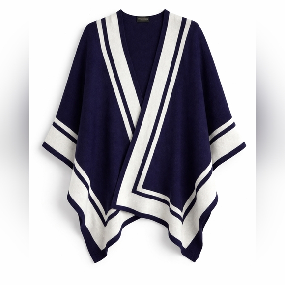 Ralph Lauren Sweaters - Ralph Lauren Navy White Wrap Sweater Nautical Preppy Coastal Classic One Size